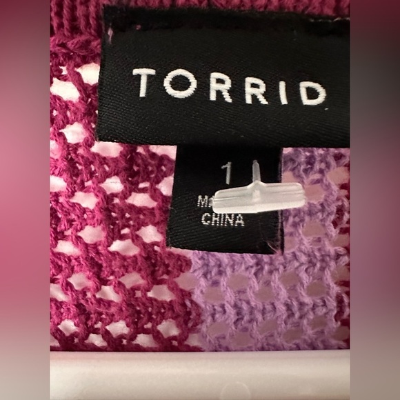 Torrid Open Stitch Purple Pullover Sweater XL - Picture 6 of 7